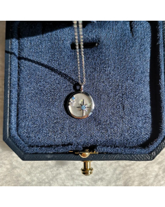 INS Style Simple Style Round Star Titanium Steel Plating Inlay Shell Zircon 18K Gold Plated Pendant Necklace