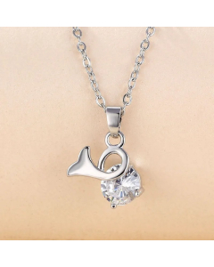 Elegant Round Flower Butterfly Stainless Steel Plating Inlay Zircon 18K Gold Plated Pendant Necklace