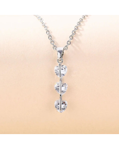 Elegant Round Flower Butterfly Stainless Steel Plating Inlay Zircon 18K Gold Plated Pendant Necklace