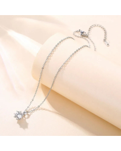 Elegant Round Stainless Steel Plating Inlay Zircon 18K Gold Plated Pendant Necklace