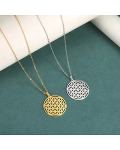 Simple Style British Style Symbol Stainless Steel Hollow Out Pendant Necklace