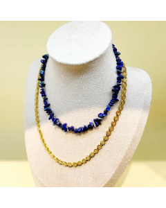 Casual Irregular Stainless Steel Plating Hollow Out Natural Stone Gold Plated Necklace