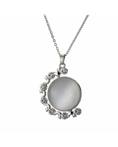 Ethnic Style Round Stainless Steel Plating Inlay Natural Stone Pendant Necklace