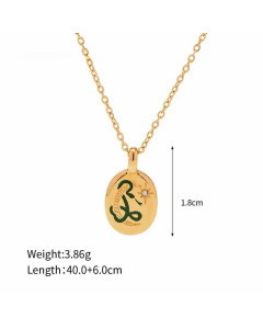 INS Style Coconut Tree Flower Butterfly Stainless Steel Enamel Plating Inlay Rhinestones 18K Gold Plated Pendant Necklace