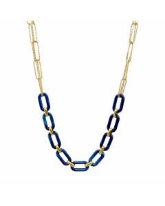 Casual Modern Style Color Block Stainless Steel Arylic Metal Patchwork Plating Gold Plated Necklace