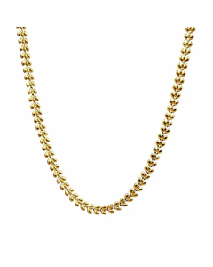 Elegant Solid Color Classic Style Grain Stainless Steel Polishing Plating Gold Plated Necklace