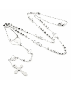 Simple Style Cross Heart Shape Stainless Steel Plating Necklace