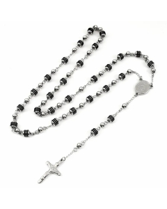 Simple Style Portrait Cross Stainless Steel Pu Leather Necklace