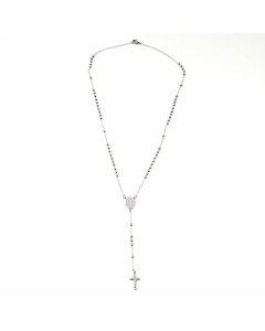 Ethnic Style Cross Stainless Steel Beaded Pendant Necklace