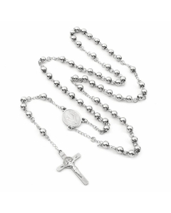 Ethnic Style Cross Stainless Steel Beaded Pendant Necklace