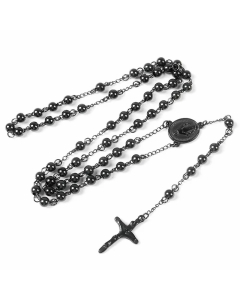 Ethnic Style Simple Style Cross Stainless Steel Beaded Pendant Necklace