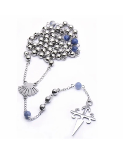 Ethnic Style Cross Stainless Steel Beaded Pendant Necklace