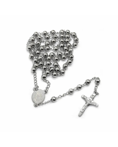 Ethnic Style Cross Stainless Steel Beaded Pendant Necklace