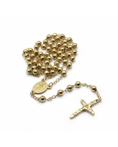 Ethnic Style Cross Stainless Steel Beaded Pendant Necklace