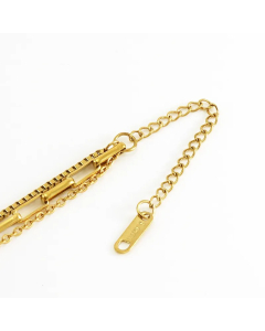 Casual Simple Style Solid Color Stainless Steel Layered Plating 18K Gold Plated Layered Necklaces
