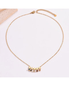 Modern Style Simple Style Star Stainless Steel Plating Inlay Rhinestones 14K Gold Plated Pendant Necklace