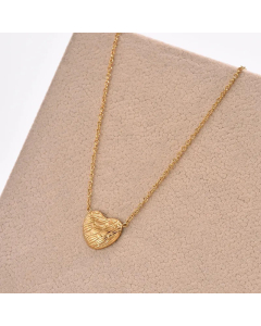 Elegant Simple Style Heart Shape Stainless Steel Polishing Plating 14K Gold Plated Pendant Necklace
