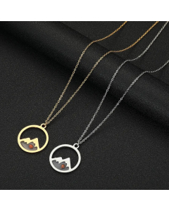 Simple Style Streetwear Mountain Stainless Steel Pendant Necklace