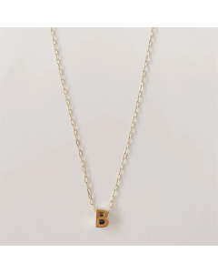Letter B Titanium Steel Plating 14K Gold Plated Pendant Necklace