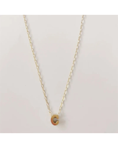 Letter C Titanium Steel Plating 14K Gold Plated Pendant Necklace