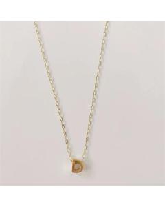 Letter D Titanium Steel Plating 14K Gold Plated Pendant Necklace