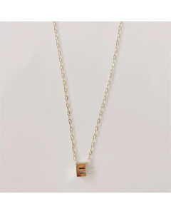 Letter E Titanium Steel Plating 14K Gold Plated Pendant Necklace