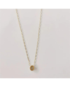 Letter O Titanium Steel Plating 14K Gold Plated Pendant Necklace