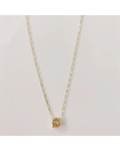 Letter Q Titanium Steel Plating 14K Gold Plated Pendant Necklace