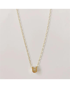 Letter U Titanium Steel Plating 14K Gold Plated Pendant Necklace