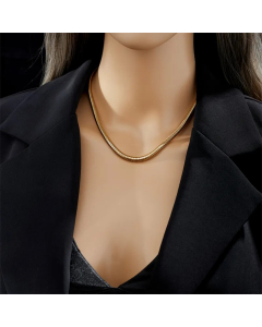 Hip-Hop Punk Solid Color Titanium Steel Plating 18K Gold Plated Necklace