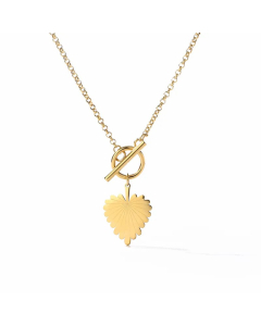 Heart Shape Titanium Steel Plating 18K Gold Plated Pendant Necklace