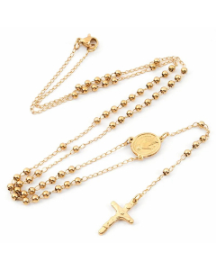 Ethnic Style Cross Stainless Steel Beaded Pendant Necklace