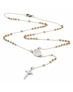 Ethnic Style Cross Stainless Steel Beaded Pendant Necklace