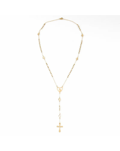 Ethnic Style Cross Stainless Steel Beaded Plating Pendant Necklace