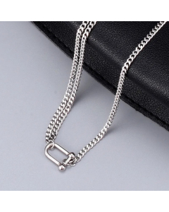 Hip-Hop Punk U Shape Titanium Steel Necklace