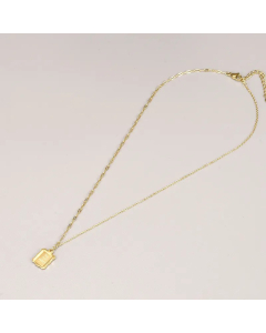 Simple Style Letter Square Titanium Steel Plating 18K Gold Plated Pendant Necklace