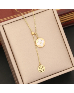 Retro Heart Shape Butterfly Stainless Steel Plating Inlay Pearl Pendant Necklace
