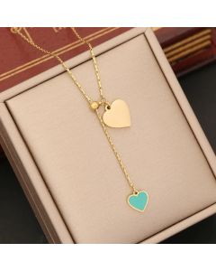 Retro Heart Shape Butterfly Stainless Steel Plating Inlay Pearl Pendant Necklace