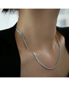 Wholesale Stainless Steel Necklace Simple Style Solid Color Curby Chain Necklace