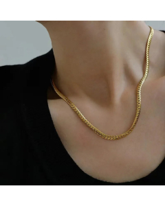Wholesale Stainless Steel Necklace Simple Style Solid Color Curby Chain Necklace