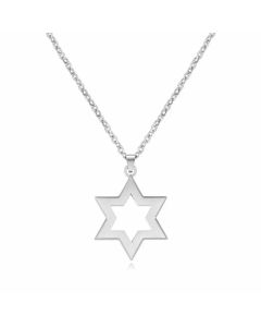 Casual Hip-Hop Star Stainless Steel Hollow Out Pendant Necklace Long Necklace