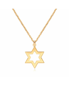 Casual Hip-Hop Star Stainless Steel Hollow Out Pendant Necklace Long Necklace