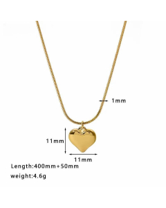 INS Style Geometric Heart Shape Stainless Steel Titanium Steel Irregular Plating Inlay Rhinestones Pendant Necklace