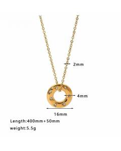 INS Style Geometric Heart Shape Stainless Steel Titanium Steel Irregular Plating Inlay Rhinestones Pendant Necklace