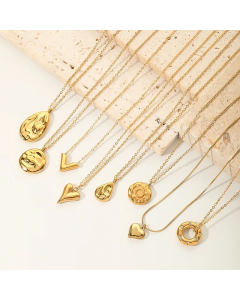 INS Style Geometric Heart Shape Stainless Steel Titanium Steel Irregular Plating Inlay Rhinestones Pendant Necklace_colorza_4
