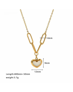 Streetwear Heart Shape Butterfly Stainless Steel Titanium Steel Plating Pendant Necklace