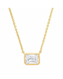 Simple Style Rectangle Titanium Steel Plating Inlay Zircon Pendant Necklace