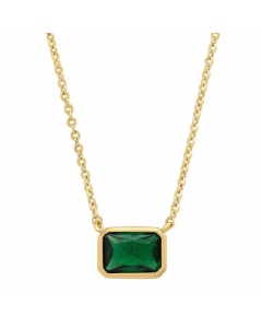Simple Style Rectangle Titanium Steel Plating Inlay Zircon Pendant Necklace