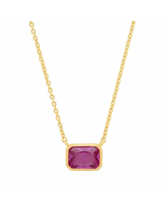 Simple Style Rectangle Titanium Steel Plating Inlay Zircon Pendant Necklace