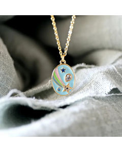 Simple Style Star Titanium Steel Enamel Plating Inlay Zircon Pendant Necklace